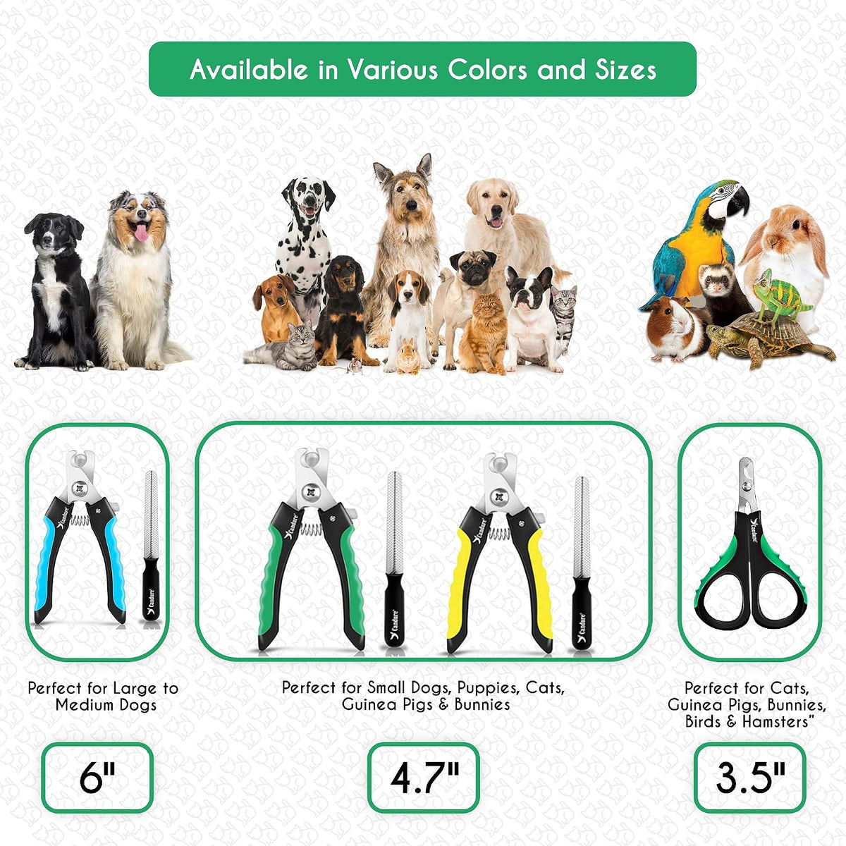 Candure Cat Nail Clippers for Indoor Cats, Rabbits, Hamsters, Birds with Precise Angled Edges to Ensure Easy & Safe Trimming Stainless Steel Cat Nail Trimmer for At-Home Cat Grooming