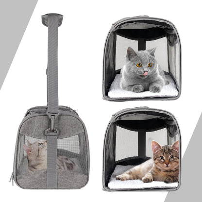 Cat Dog Carriers Soft-Sided Pet Carrier Large Cats for Medium Big Cat Small Dog Puppy up to 16lbs TSA Airline Approved Animal Collapsible Cat Carrier Carriers Travel Carrier Cat Bag (17x11x11)