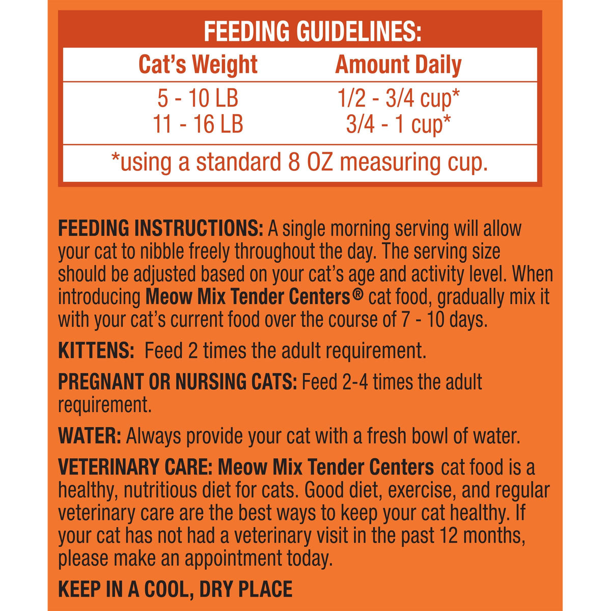Meow Mix Tender Centers, Dry Cat Food, Beef & Salmon Flavors, 14.2 lb. Bag