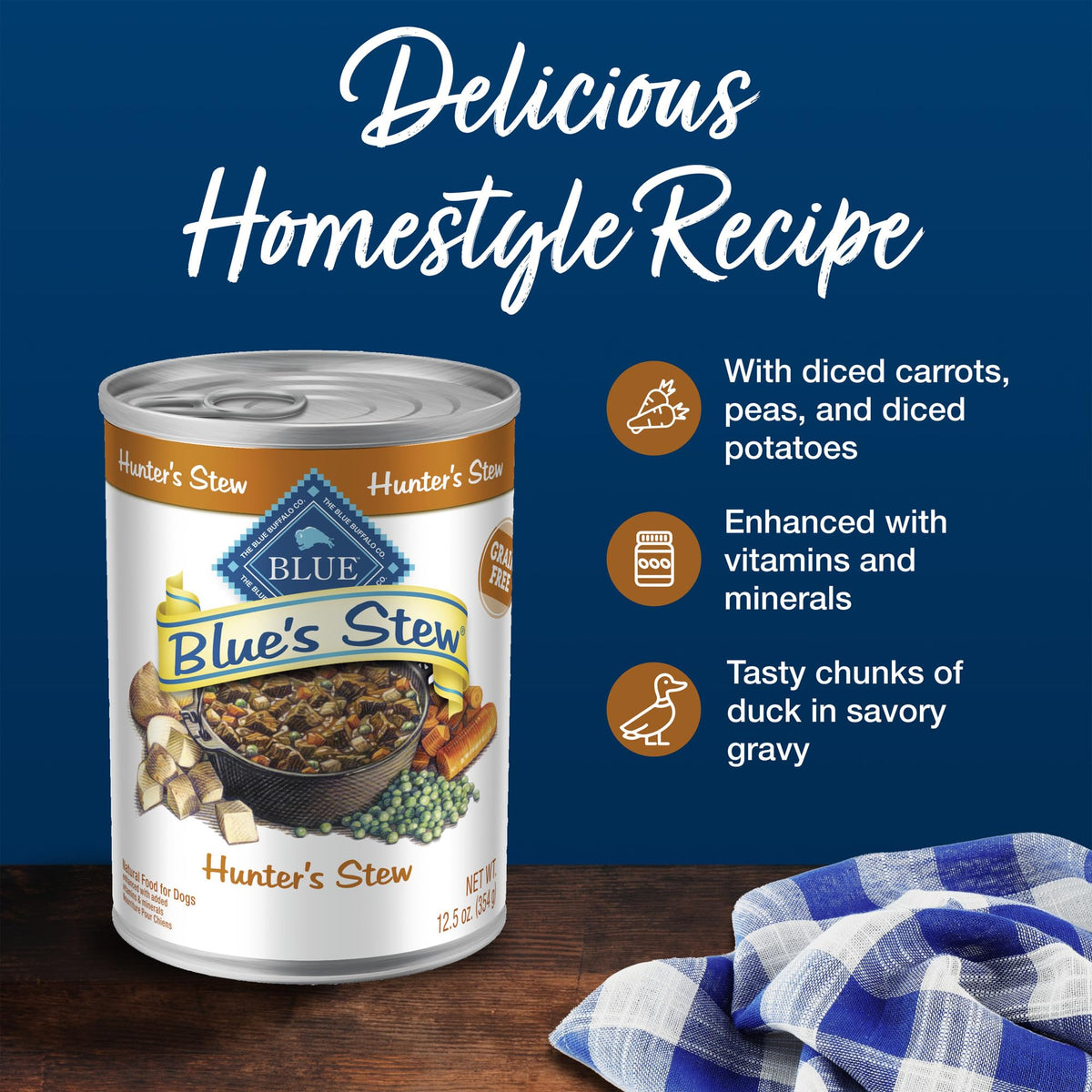 Blue Buffalo Blue's Stew Variety Pack Wet Dog Food, 12.5 oz, 6 ct
