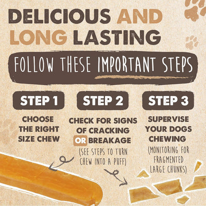 Mighty Paw Yak Chews, Long Lasting Hard Chew for Large Dogs, 4 Pack