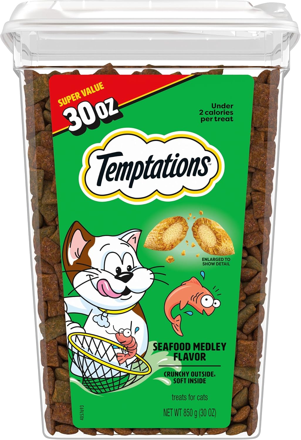 Temptations Classic Crunchy and Soft Cat Treats, Seafood Medley, 30 oz