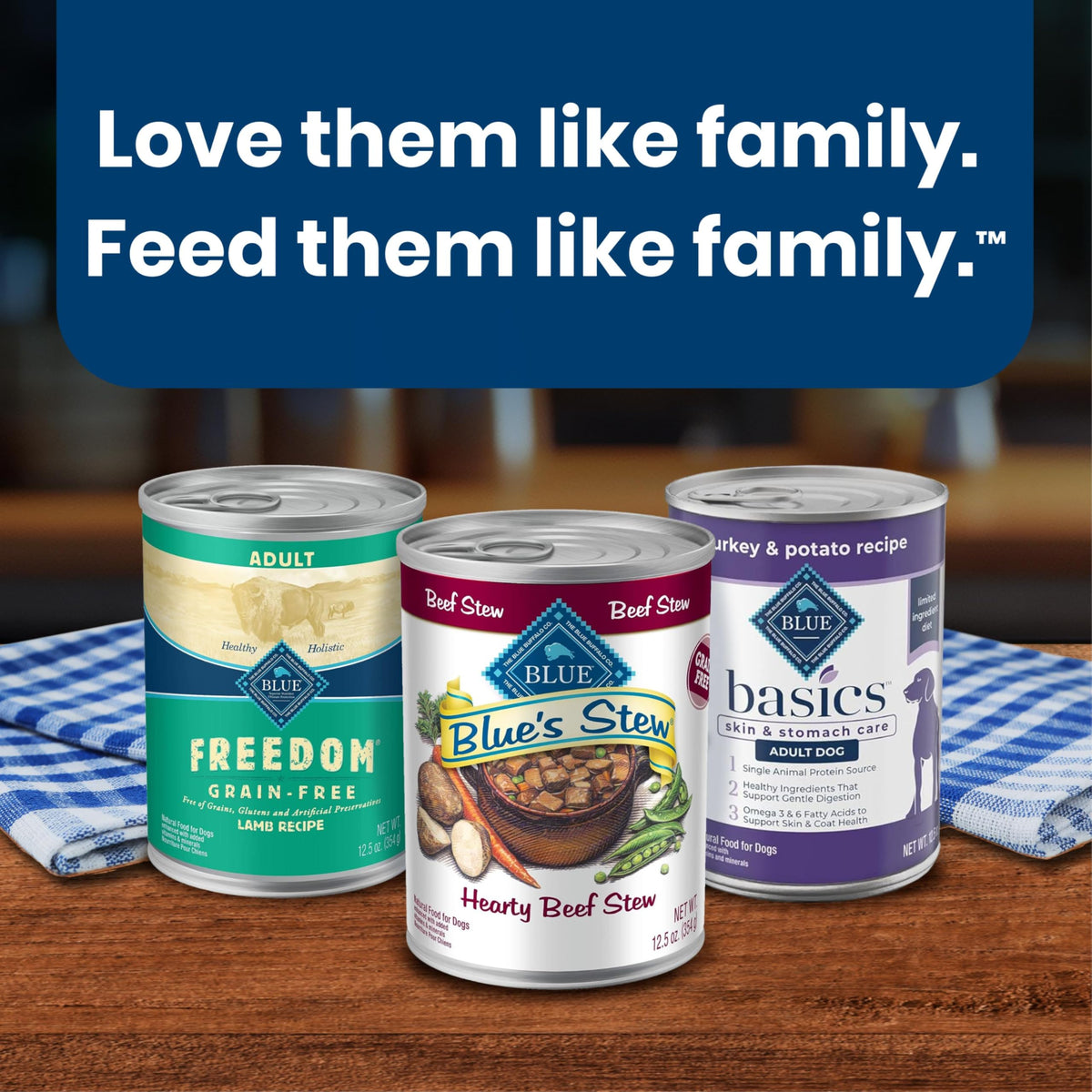 Blue Buffalo Blue's Stew Variety Pack Wet Dog Food, 12.5 oz, 6 ct