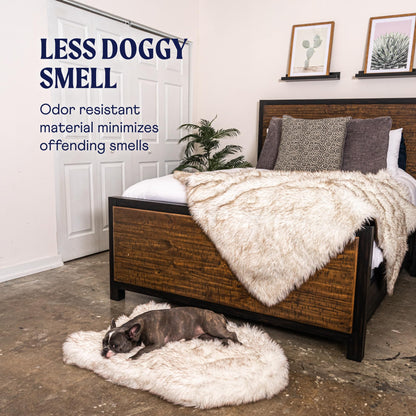PAW BRANDS PupRug Orthopedic Memory Foam Dog Bed, White/Brown, 50x30