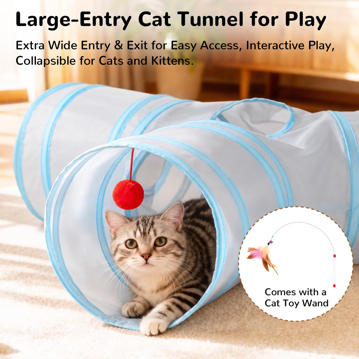 Tempcore Pet Tunnel Tube Cat Toys, Cat Tunnels for Indoor Cats