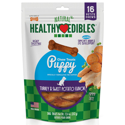 Nylabone Healthy Edibles Puppy Dog Treats Variety Pack, 3 Count