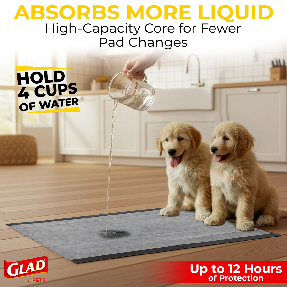 Glad for Pets Activated Carbon Disposable Dog Training Pads, 100 Count
