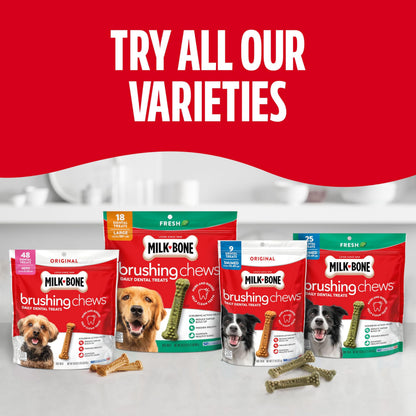 Milk-Bone Brushing Chews, Mini, Original Flavor, 90 Dental Treats