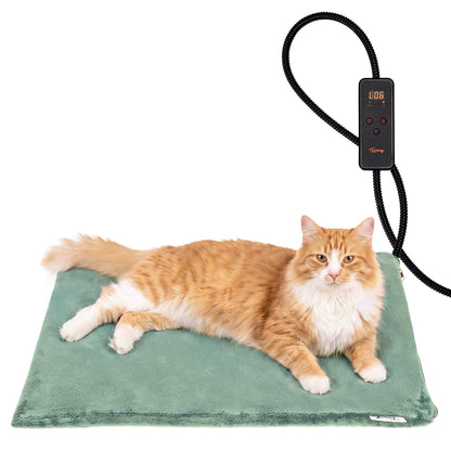 Toozey Cat Heating Pad for Cats & Dogs, Heated Bed Mat, 18 x 16 in, Grey