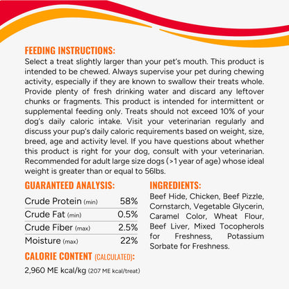 Good 'n' Fun Roll Long-Lasting Dog Treat for Large Dogs, 6 Count