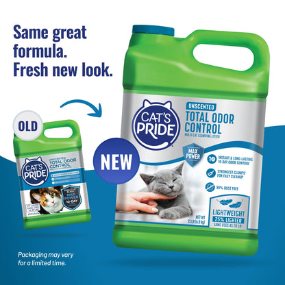 Cat's Pride Total Odor Control, Max Power, Clumping Litter Scented 15lb