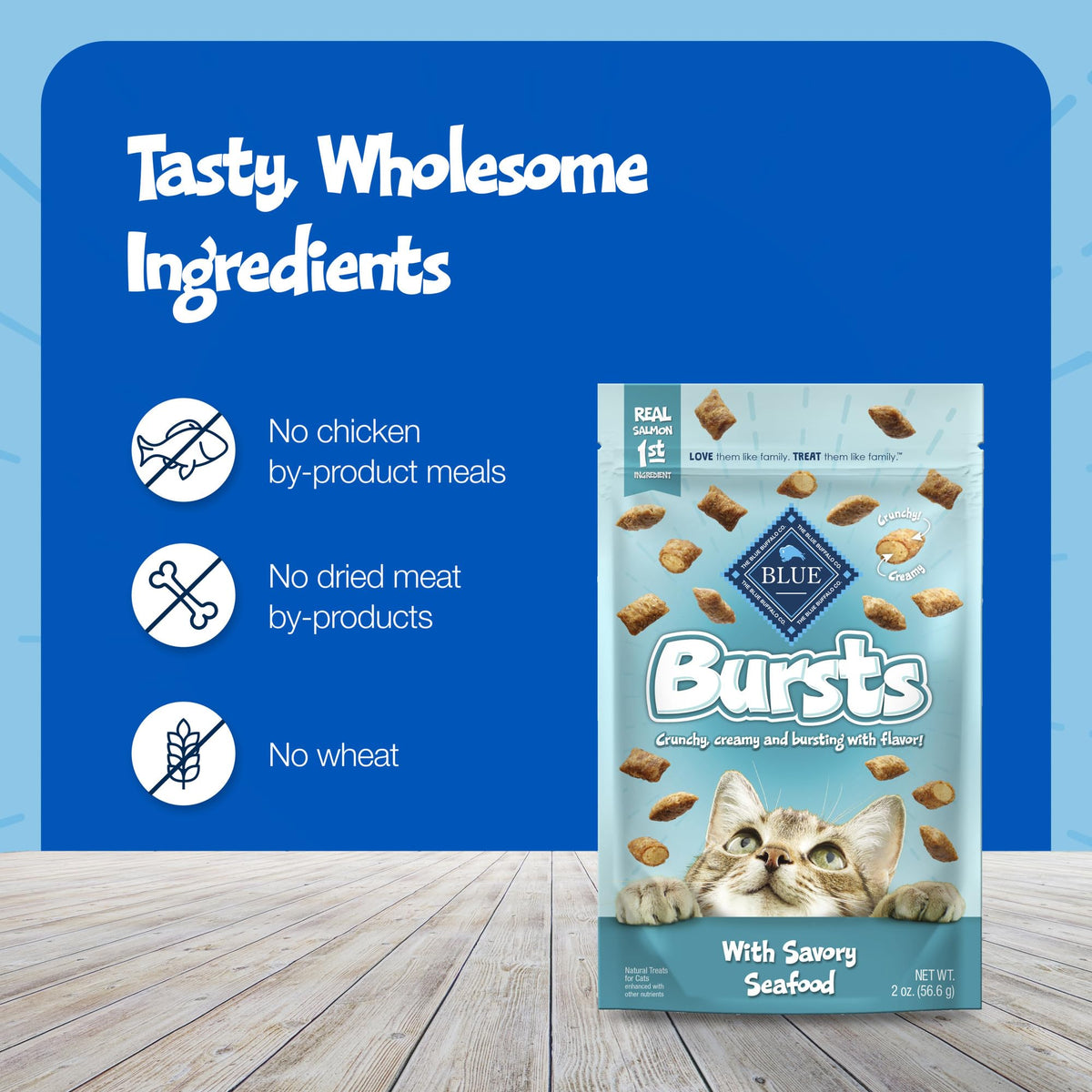 Blue Buffalo Bursts Chicken Crunchy & Creamy Cat Treats, 5 oz
