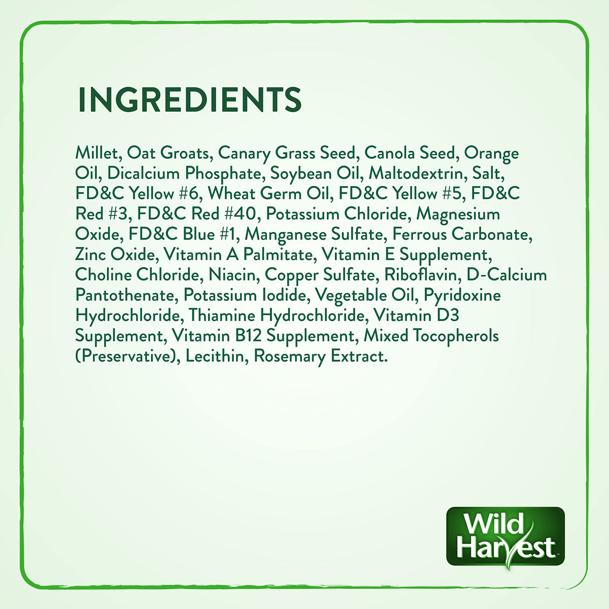 Wild Harvest Daily Blend Bird Food For Parakeet, Canary & Finch,10 lbs
