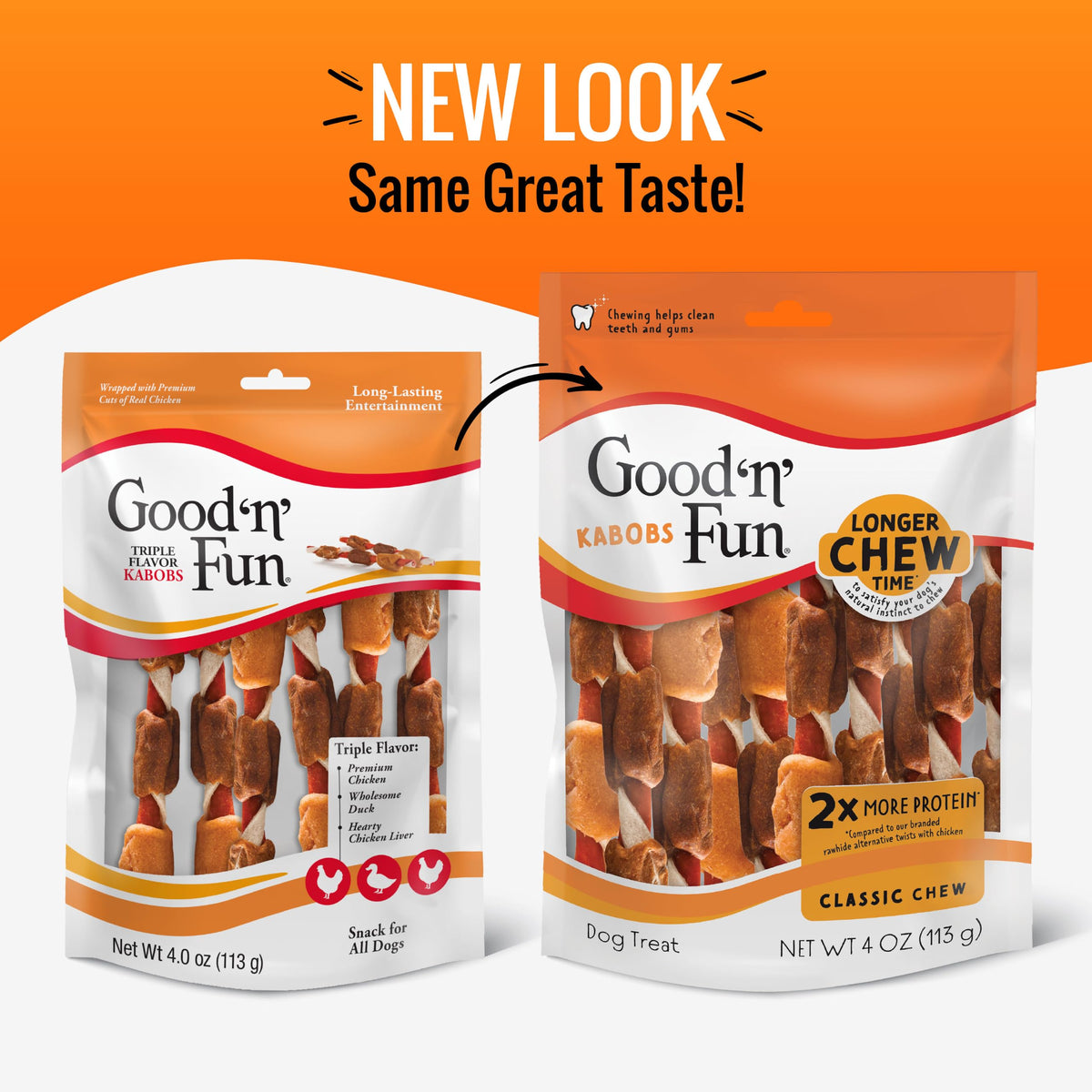 Good 'n' Fun Kabobs Long-Lasting Dog Treat Made With Real Protein, 48 oz