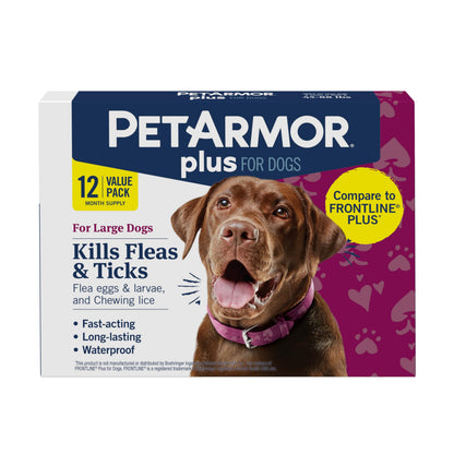 PetArmor Plus Flea and Tick Prevention for Cats, Cat Flea and Tick Treatment, 3 Doses, Waterproof Topical, Fast Acting, Cats Over 1.5 lbs