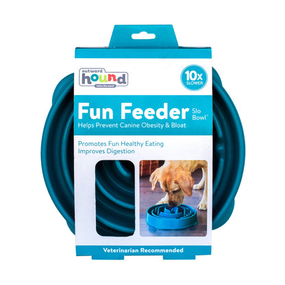 Outward Hound Fun Feeder Slo Bowl Dog Slow Feeder, Wave, Pink, 5.8"