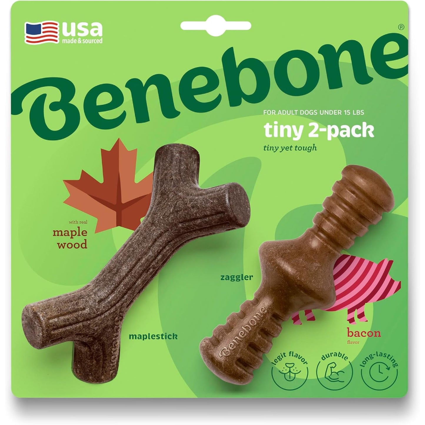 Benebone 7-Pack Dog Chew Toys for Aggressive Chewers, Dog Bones, Medium