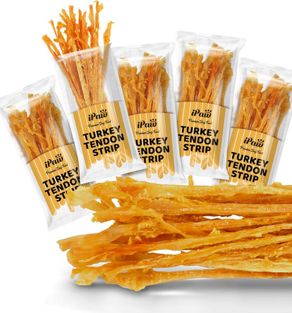 iPaw Turkey Tendon for Dogs Value Pack, All Natural Human Grade Puppy Chew