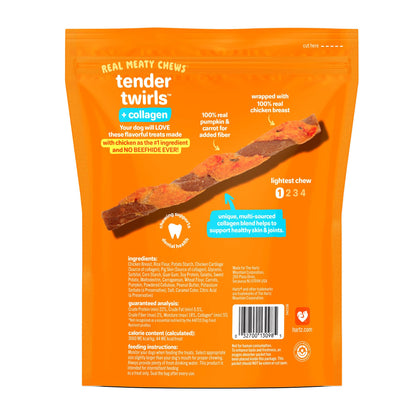 Hartz Oinkies Tender Twirls + Collagen Rawhide‑Free Dog Chews, 20 Count, 9.5 Ounce (Pack of 12)