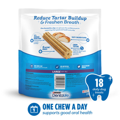 Dentalife Purina Daily Dental Chews for Large Dogs, 18 ct Pouch