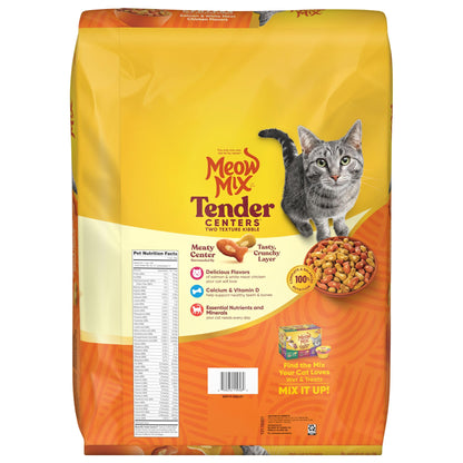 Meow Mix Tender Centers, Dry Cat Food, Beef & Salmon Flavors, 14.2 lb. Bag