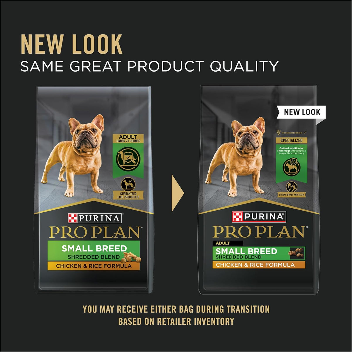 Purina Pro Plan Small Breed Dry Dog Food, Shredded Blend Chicken, 34 lb Bag