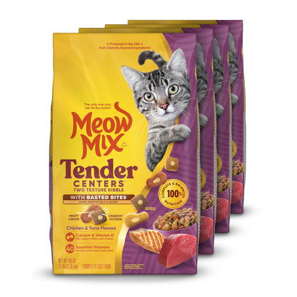 Meow Mix Tender Centers, Dry Cat Food, Beef & Salmon Flavors, 14.2 lb. Bag