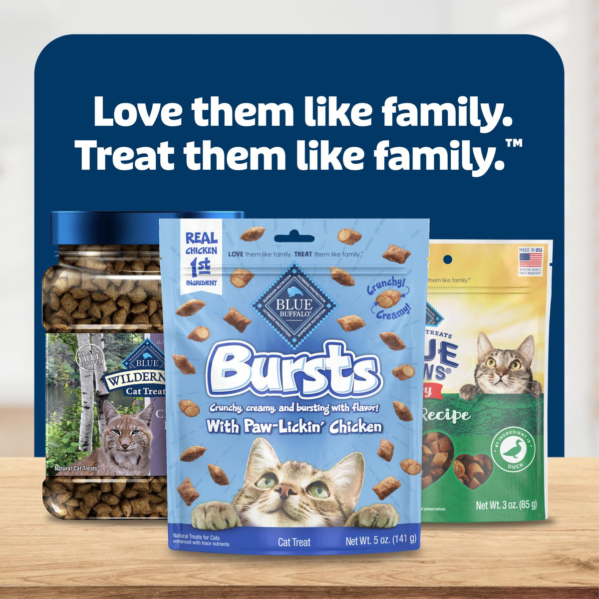 Blue Buffalo Bursts Liver & Beef Crunchy & Creamy Cat Treats, 2 oz, 6 ct