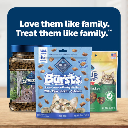 Blue Buffalo Bursts Liver & Beef Crunchy & Creamy Cat Treats, 2 oz, 6 ct