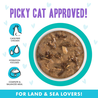 Weruva B.F.F. OMG - Best Feline Friend Oh My Gravy! Tuna & Chicken Charm Me with Tuna & Chicken in Gravy Cat Food, 3oz Pouch (Pack of 48)