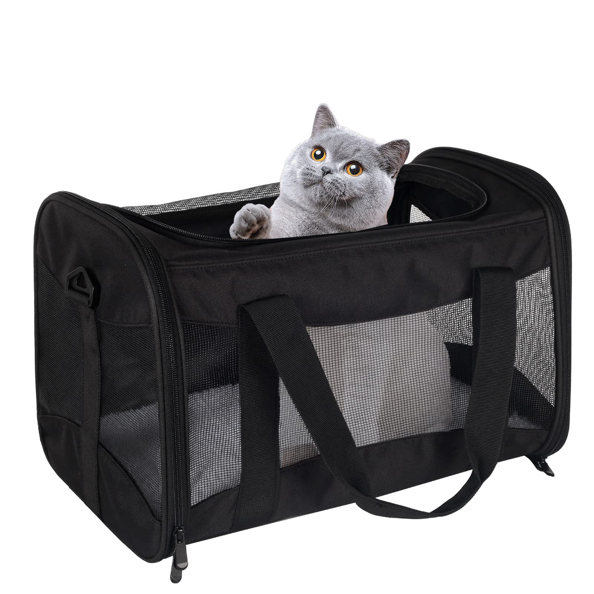 Cat Dog Carriers Soft-Sided Pet Carrier Large Cats for Medium Big Cat Small Dog Puppy up to 16lbs TSA Airline Approved Animal Collapsible Cat Carrier Carriers Travel Carrier Cat Bag (17x11x11)