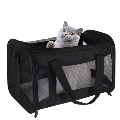 Cat Dog Carriers Soft-Sided Pet Carrier Large Cats for Medium Big Cat Small Dog Puppy up to 16lbs TSA Airline Approved Animal Collapsible Cat Carrier Carriers Travel Carrier Cat Bag (17x11x11)