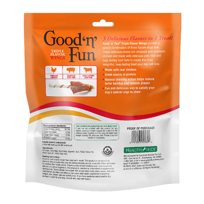 Good 'n' Fun Wings Long-Lasting Dog Treat Made With Real Protein, 12 oz