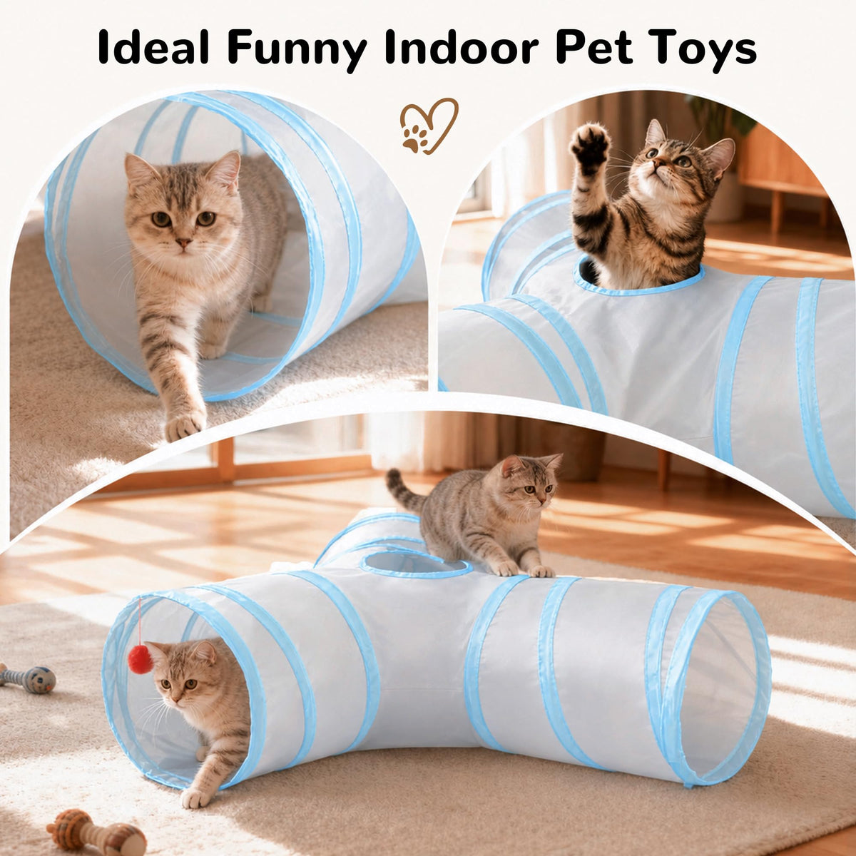Tempcore Pet Tunnel Tube Cat Toys, Cat Tunnels for Indoor Cats