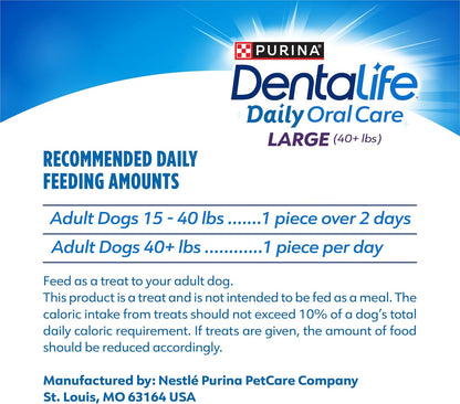 Dentalife Purina Daily Dental Chews for Large Dogs, 18 ct Pouch