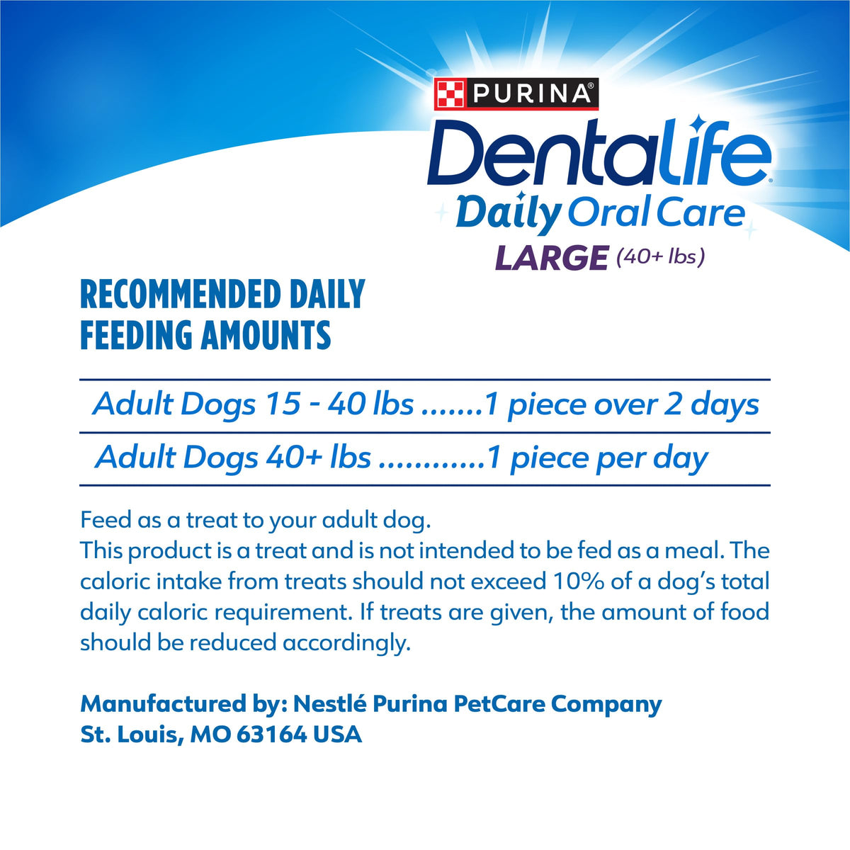 Dentalife Purina Daily Dental Chews for Large Dogs, 18 ct Pouch
