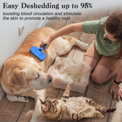 Swihauk Self Cleaning Slicker Brush for Dogs & Cats, Skin Friendly Pet Grooming for Shedding, Deshedding, and Hair Removal - Puppy Brush for Long Haired Pets, Pet Supplies, Purple