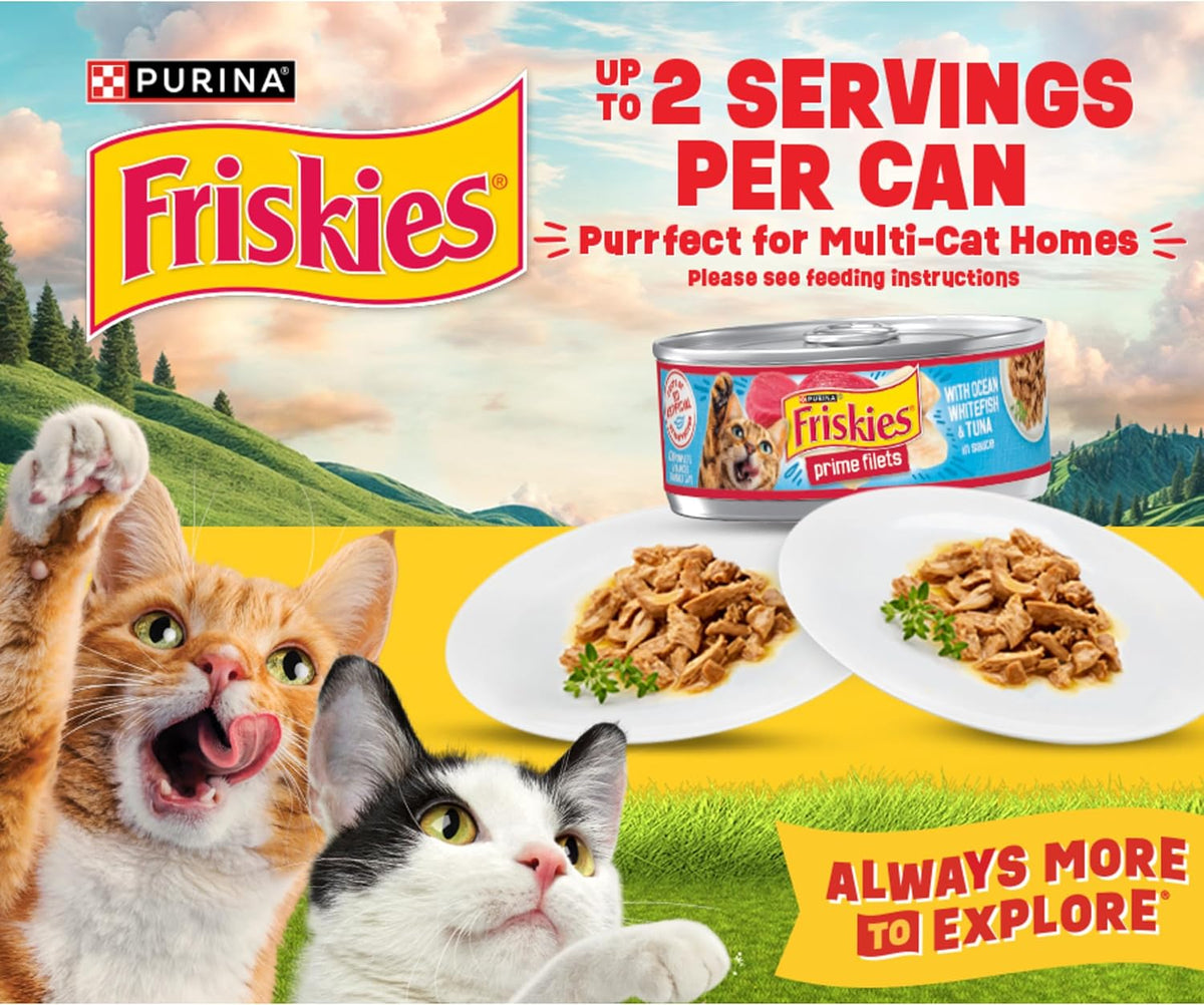 Purina Friskies Prime Filets Cat Food Variety Pack, 40 Pack 5.5 oz Cans