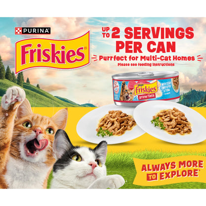 Purina Friskies Pate Wet Cat Food Variety, Seafood & Chicken, (40) 5.5 oz