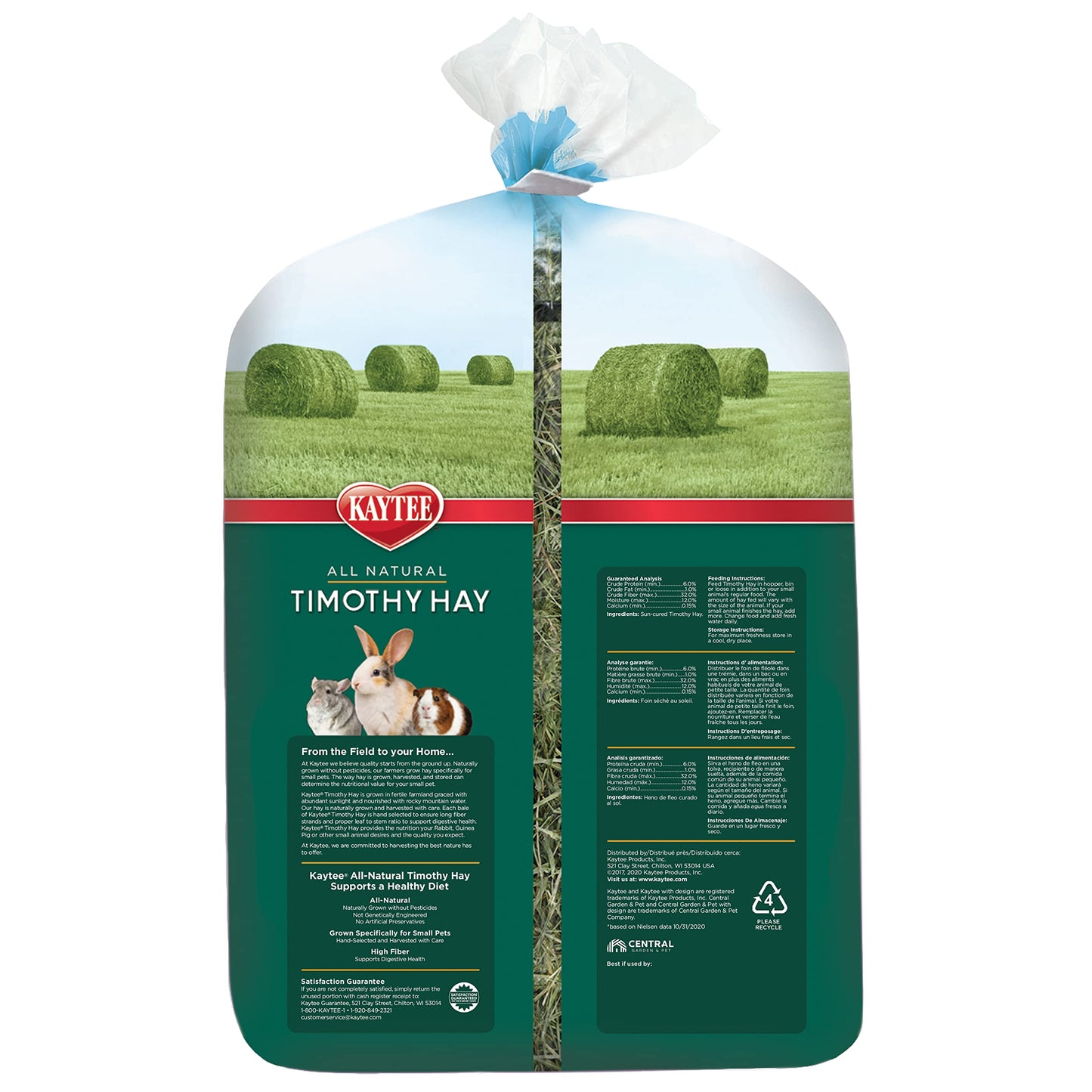 Kaytee Timothy Hay, High Fiber for Rabbits, Guinea Pigs, 32 Ounces
