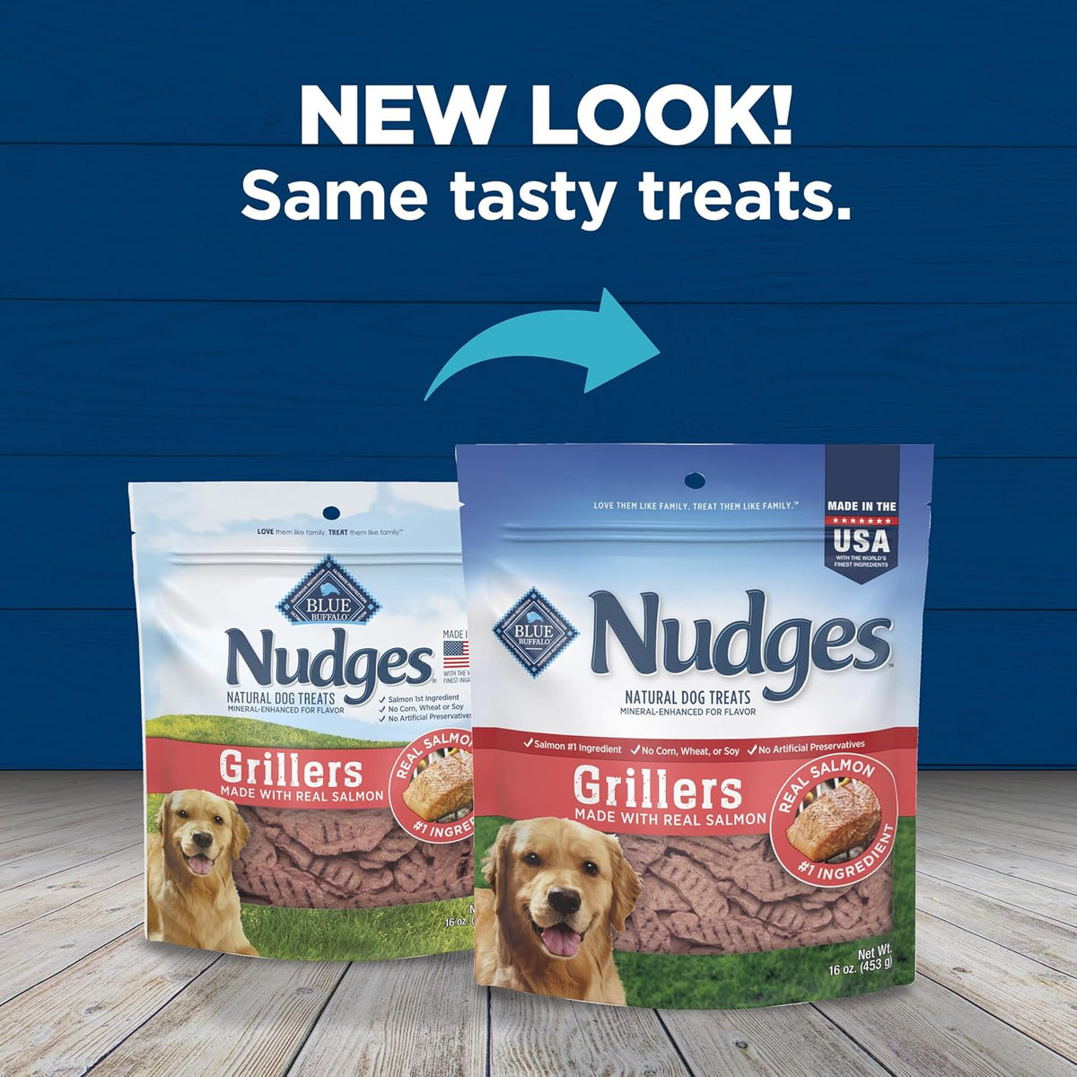 Blue Buffalo Nudges Grillers Salmon Dog Treats, 16 oz