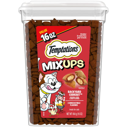 Temptations MixUps Crunchy and Soft Cat Treats, Cookout Flavor, 30 oz