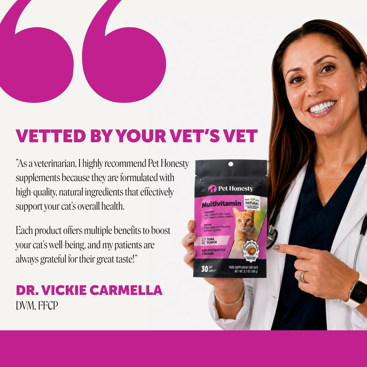 Pet Honesty Vet Backed Cat Multivitamin Lickable Puree, Salmon, 40 Ct