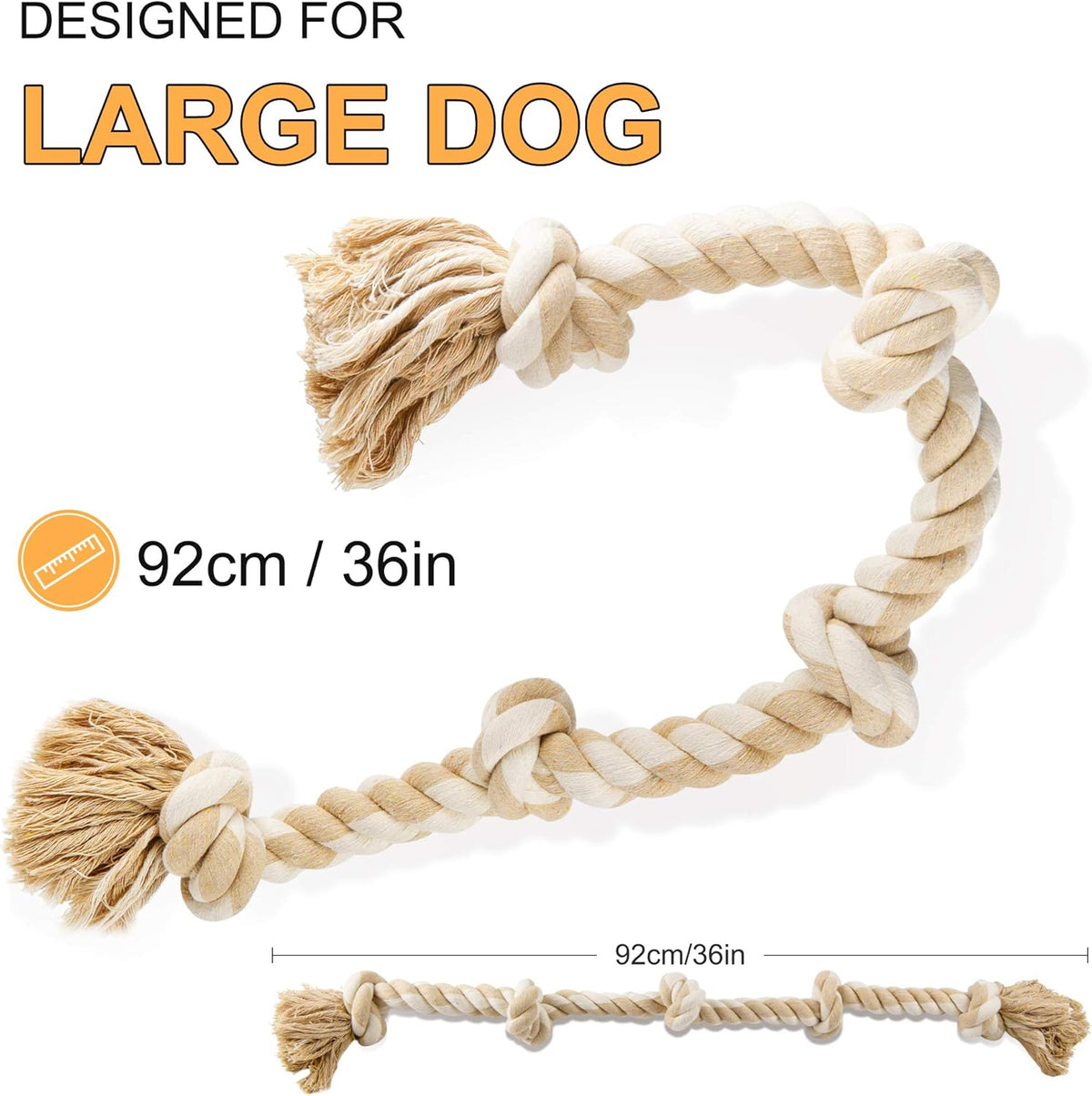 Fida Dog Rope Toys for Aggressive Chewers, Chew Toys for Large Medium Dogs