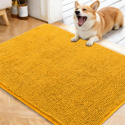 OLANLY Dog Door Mat for Muddy Paws 30x20, Super Absorbent Chenille Mud Mat
