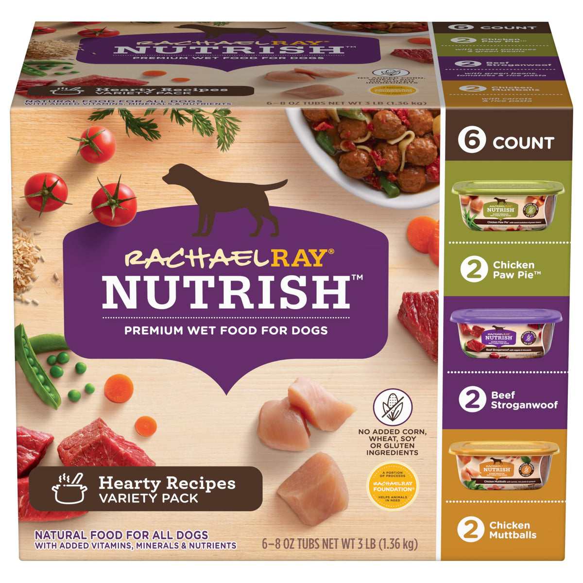 Nutrish Chicken Paw Pie Wet Dog Food, 8 oz. Tub (Pack of 8) (Rachael Ray)