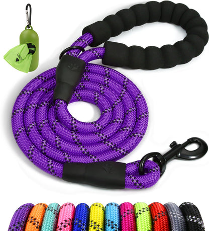 Taglory Rope Dog Leash for Medium Large Dogs, 6 FT Padded Handle, Turquoise