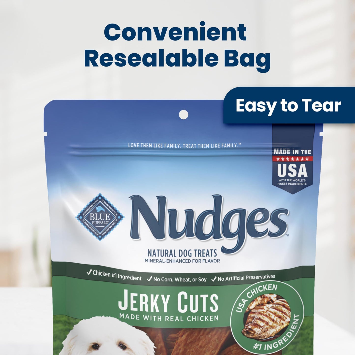 Blue Buffalo Nudges Jerky Cuts Chicken Dog Treats, 36 oz