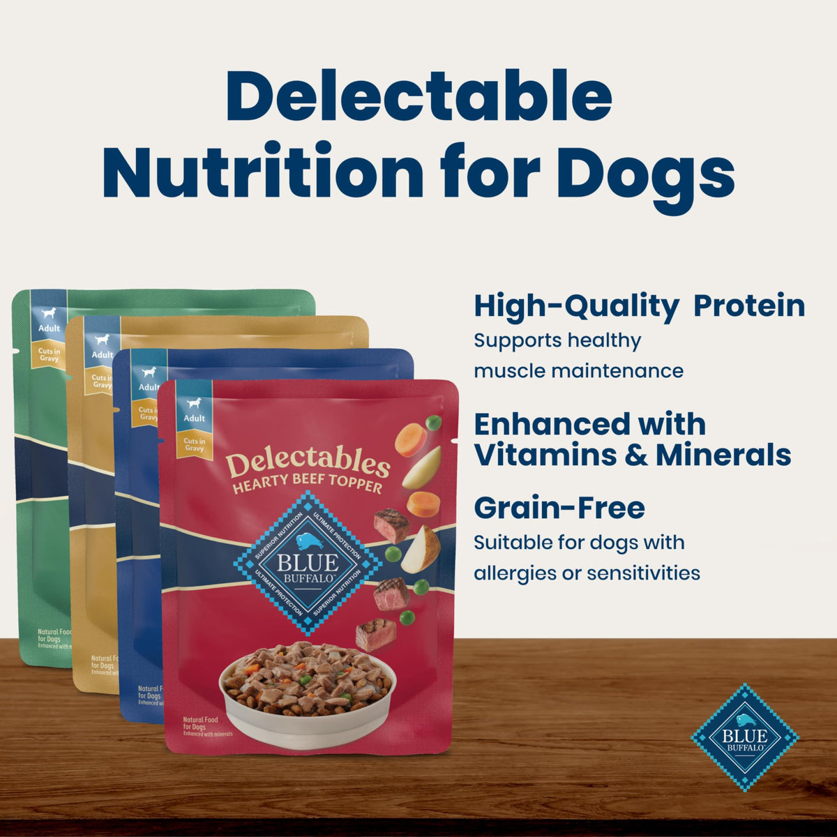 Blue Buffalo Delectables Variety Pack Dog Food Topper, 3 oz, 12 ct