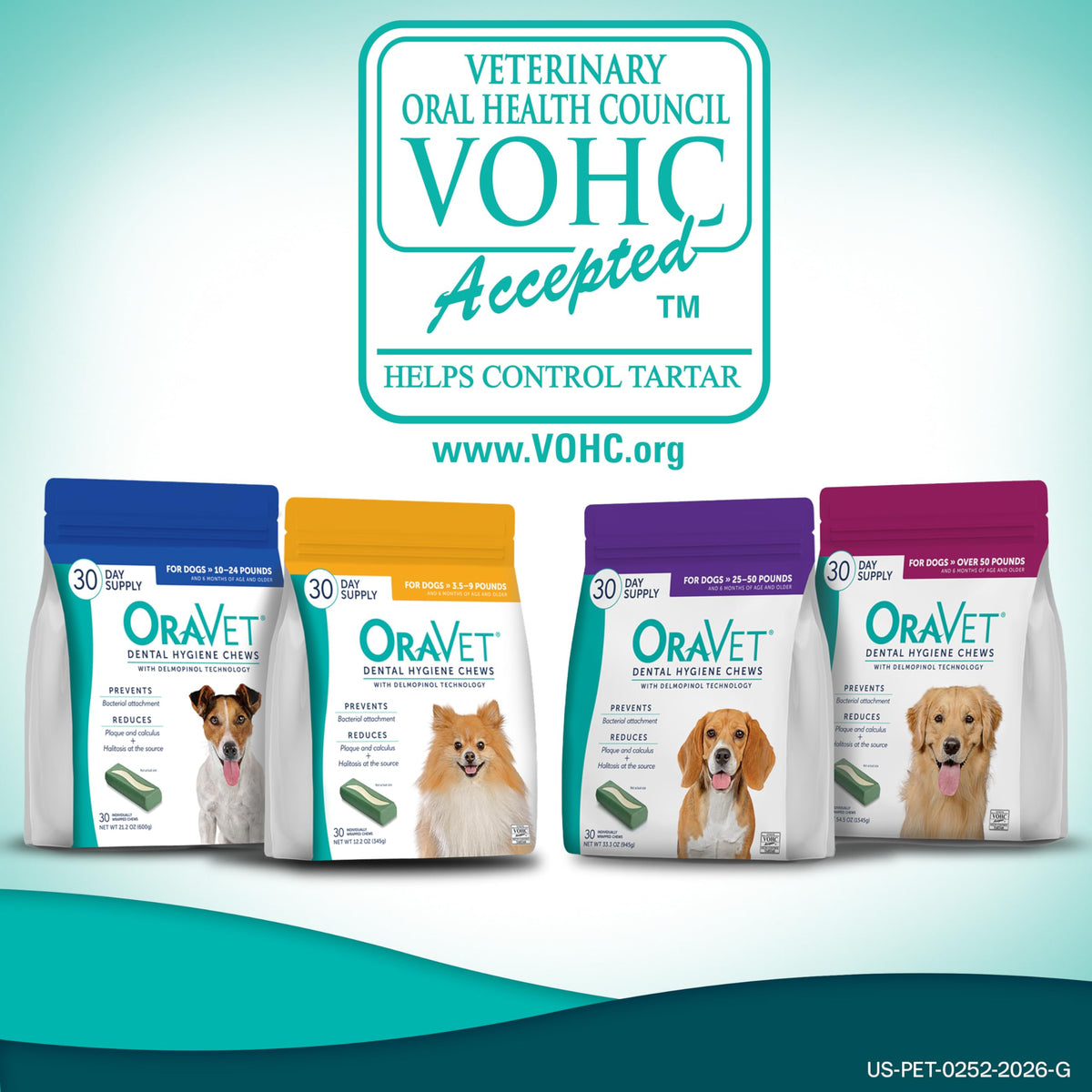 ORAVET Dental Chews for Dogs, Oral Care and Hygiene Chews (Small Dogs, 10-24 lbs.) Blue Pouch, 30 Count